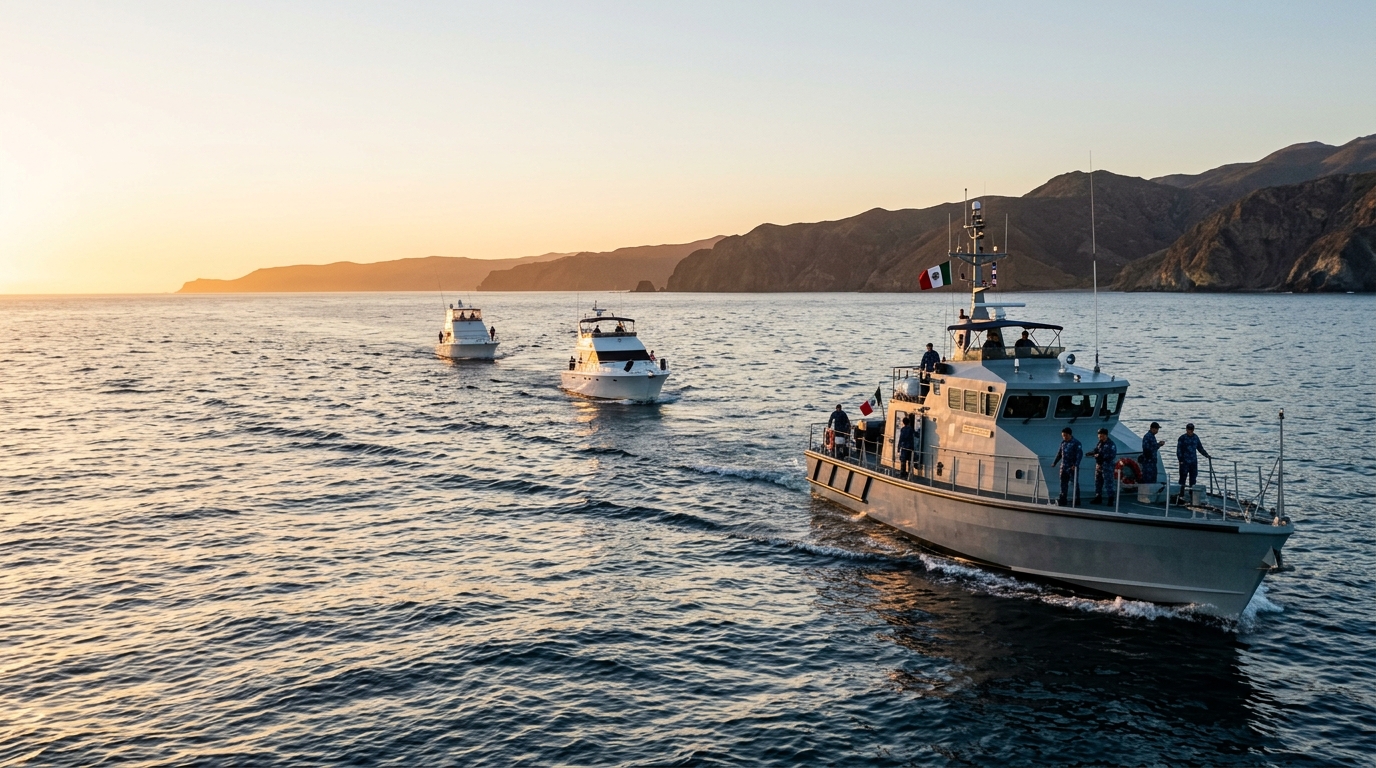 Marina rescata a 45 personas trasladadas ilegalmente frente a Ensenada, Baja California