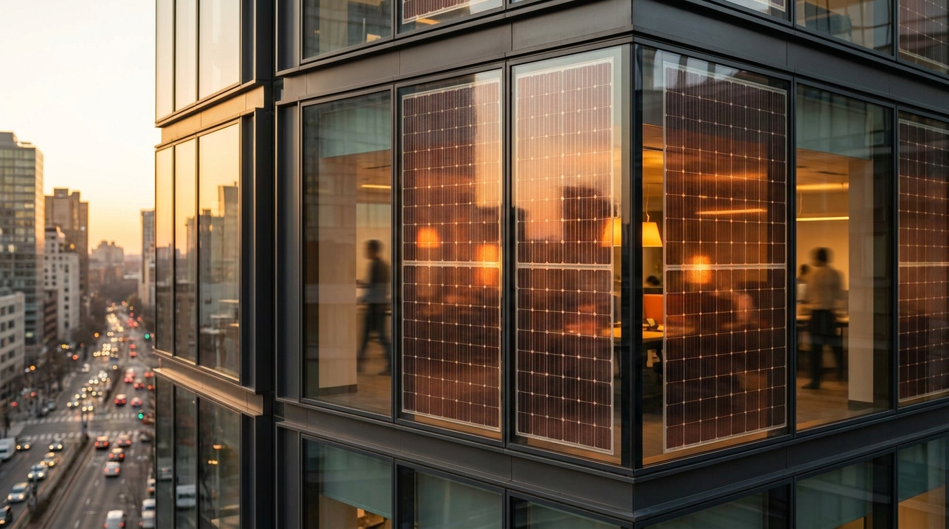 Ventanas de UCL generan electricidad con luz solar e interior con 22% de eficiencia